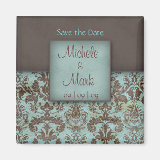 Sla de datum Damask Magnet op