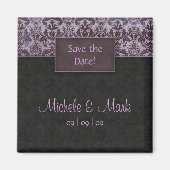 Sla de datum Damask Magnet Paarse (Voorkant)