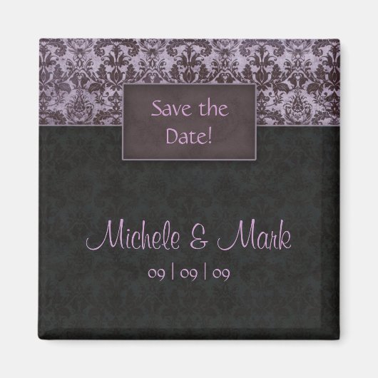 Sla de datum Damask Magnet Paarse (Voorkant)
