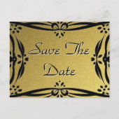 Sla de datum decoratieve gouden en zwarte Briefkaa Aankondigingskaart (Voorkant)