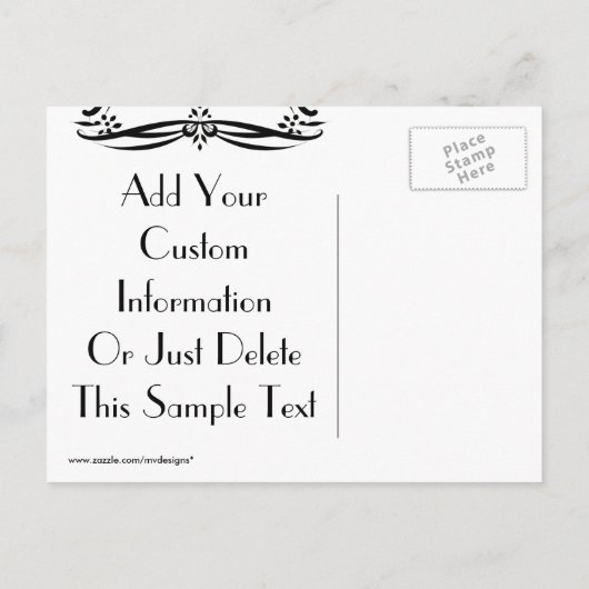 Sla de datum decoratieve rode en zwarte Briefkaart (Achterkant)