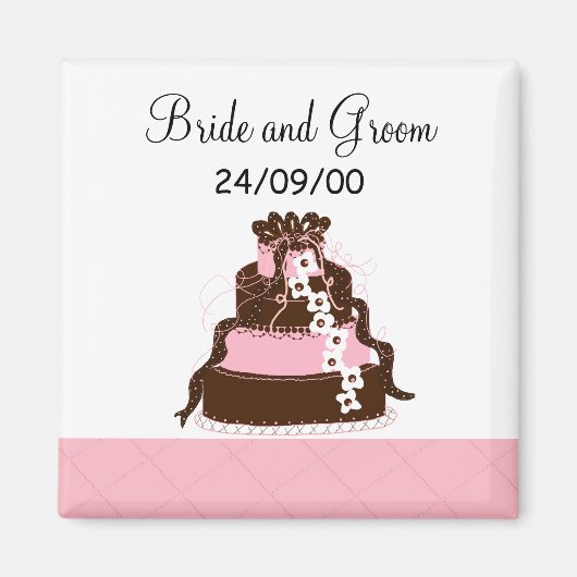 Sla de datum Designer Cake Magneet (Voorkant)