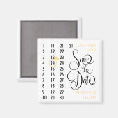 Sla de datum Diamond Calendar Grid (champagne) Magneet (Voorkant / Achterkant)