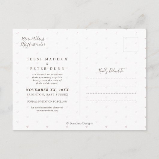 Sla de datum, direct camera foto lijst aankondigingskaart (Achterkant)