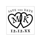 Sla de datum DIY Bruiloft Monogram Rubber Stamp Rubberstempel (Afrduk)