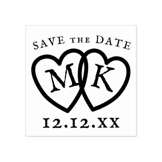 Sla de datum DIY Bruiloft Monogram Rubber Stamp Rubberstempel (Afrduk)