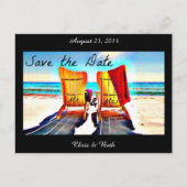 Sla de datum Duo Strandstoelen op Aankondigingskaart (Voorkant)