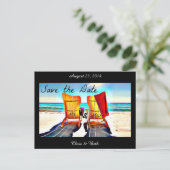 Sla de datum Duo Strandstoelen op Aankondigingskaart (Staand voorkant)
