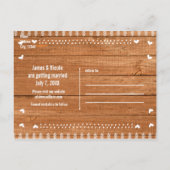 Sla de datum eiken hout rustieke foto uitnodiging (Achterkant)