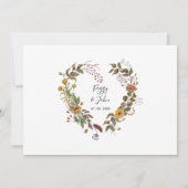 Sla de datum Elegant Floral Heart Garland Foto Kaart (Achterkant)