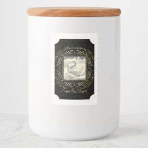 Sla de datum Elegant Gold Foil Stippen Script Tick Voedselcontainer Etiket