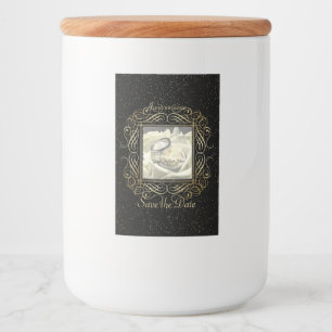 Sla de datum Elegant Gold Foil Stippen Script Voedselcontainer Etiket