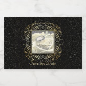 Sla de datum Elegant Gold Foil Stippen Script Voedselcontainer Etiket (Enkel label)