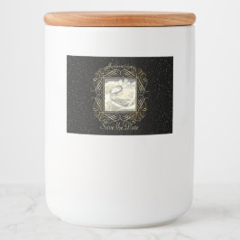 Sla de datum Elegant Gold Foil Stippen Script Voedselcontainer Etiket