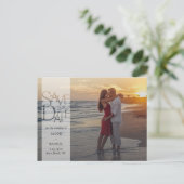 Sla de datum Elegant Overlay Banner Foto bruiloft  Briefkaart (Staand voorkant)