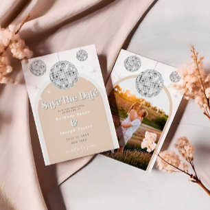 Sla de Datum Elegante Retro Disco Groove foto op Kaart