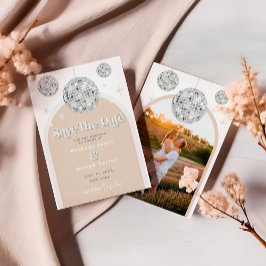 Sla de Datum Elegante Retro Disco Groove foto op Kaart