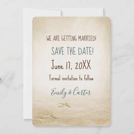 Sla de datum en het bericht in een fles op aankondiging (Achterkant)