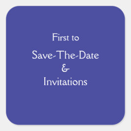 Sla de datum en uitnodigingen op vierkante sticker