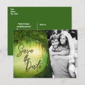 Sla de datum Enchanted Forest Verloving foto op Briefkaart (Voorkant / Achterkant)