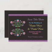 Sla de datum Fiesta Mexicaanse Bloemen bruiloft ui Save The Date (Voorkant / Achterkant)