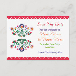 Sla de datum Fiesta Mexicaanse Bloemen bruiloft ui Save The Date