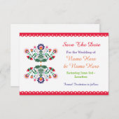 Sla de datum Fiesta Mexicaanse Bloemen bruiloft ui Save The Date (Voorkant / Achterkant)