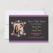 Sla de datum Fiesta Mexicaanse Bloemen bruiloft ui Save The Date (Voorkant)