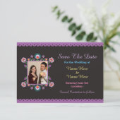 Sla de datum Fiesta Mexicaanse Bloemen bruiloft ui Save The Date (Staand voorkant)