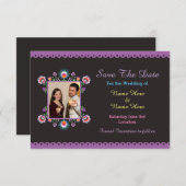 Sla de datum Fiesta Mexicaanse Bloemen bruiloft ui Save The Date (Voorkant / Achterkant)