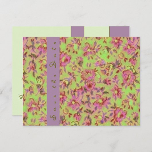 Sla de datum Floral Briefkaart Sjabloon (Voorkant / Achterkant)