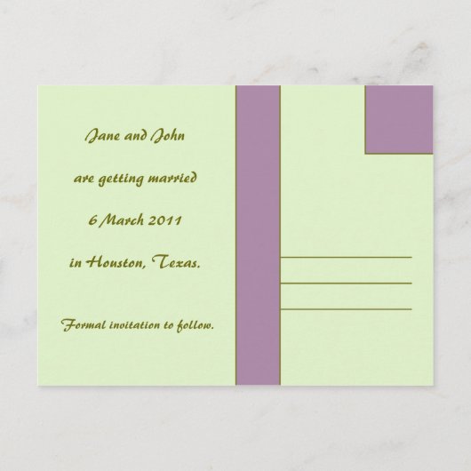 Sla de datum Floral Briefkaart Sjabloon (Achterkant)