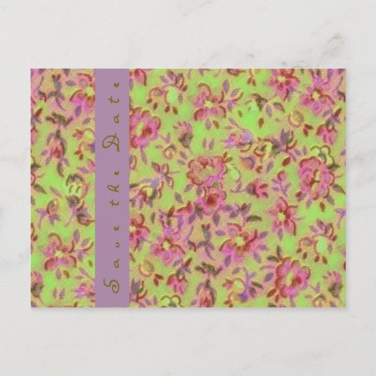 Sla de datum Floral Briefkaart Sjabloon (Voorkant)