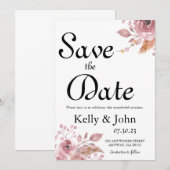 Sla de datum Floral Corners Kaart op (Voorkant / Achterkant)