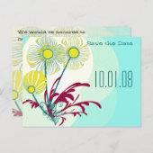 Sla de datum Floral op Aankondigingskaart (Voorkant / Achterkant)