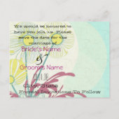 Sla de datum Floral op Aankondigingskaart (Achterkant)