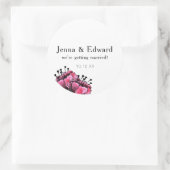 Sla de datum Floral op Ronde Sticker (Tas)