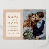 Sla de datum Folie fotokaart op Folie Uitnodiging (Voorkant)