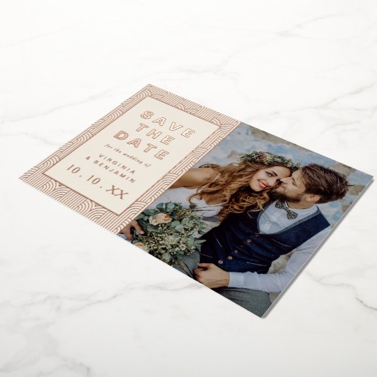Sla de datum Folie fotokaart op Folie Uitnodiging (Gedraaid)