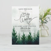 Sla de Datum Forest Mountain uitnodiging op (Staand voorkant)