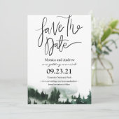 Sla de Datum Forest Mountain uitnodiging op (Staand voorkant)