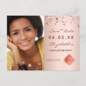 Sla de datum foto afstudeerfeest blozen briefkaart (Voorkant)