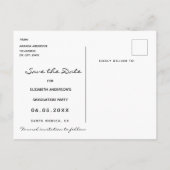 Sla de datum foto afstudeerfeest zwart briefkaart (Achterkant)