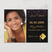 Sla de datum foto afstudeerfeest zwart briefkaart (Voorkant)