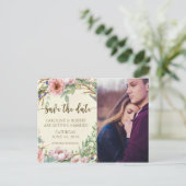 Sla de datum foto briefkaart gepersonaliseerde blo (Staand voorkant)
