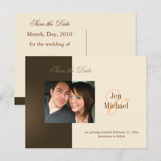 Sla de datum foto briefkaarten, aankondigingskaart (Voorkant / Achterkant)