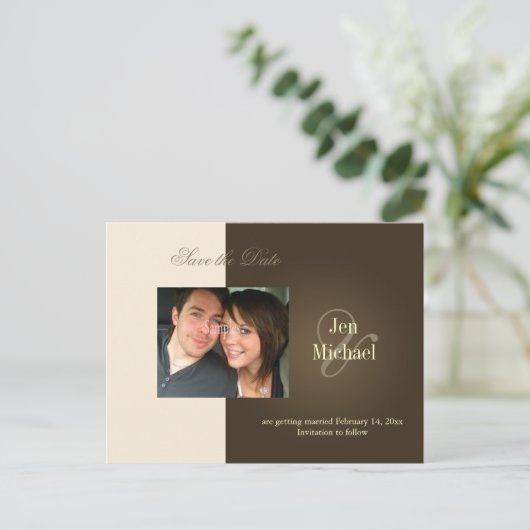 Sla de datum foto briefkaarten, aankondigingskaart (Staand voorkant)