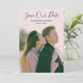 Sla de datum foto bruiloft aankondiging harten (Staand voorkant)