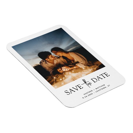 Sla de datum foto bruiloft aankondiging magneet (Rechterzijde)