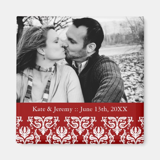 Sla de datum foto bruiloft magneet (Voorkant)